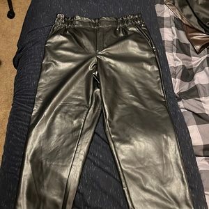 Faux Leather Paper bag Pants